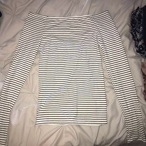 Lucky Brand off the shoulder stripped shirt